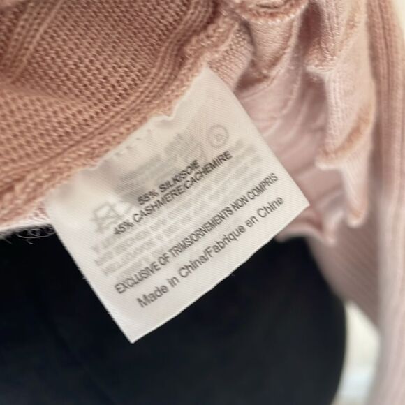Tory Burch Margaret peplum dusty pink silk cashmere sweater - Picture 7 of 10